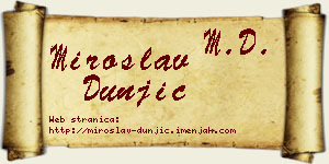Miroslav Dunjić vizit kartica